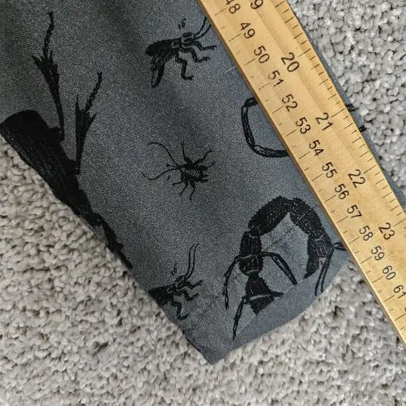 Disturbia Dress Womens 2 Gray Parasite Smock Mini Insects AOP Goth Feminine - Picture 7 of 16